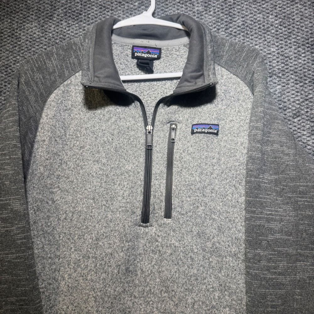 Patagonia Mens Better Sweater 1/4 Zip Fleece Pullover Grey Large
